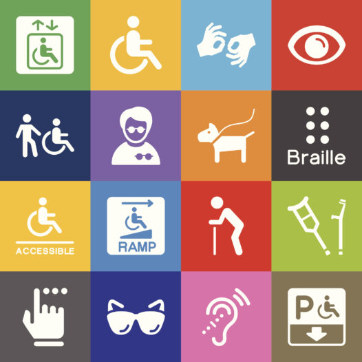 Disability Icons in various colors