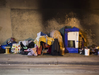 A Los Angeles Homeless encampment.