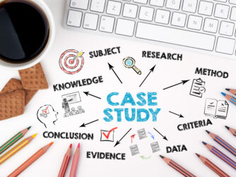 Case study made up of research, data, evidence, and knowledge.