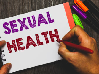 Hand writing showing Sexual Health.