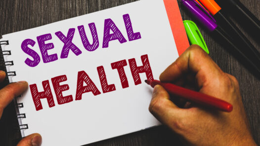 Hand writing showing Sexual Health.