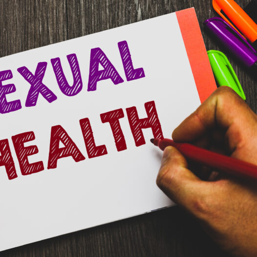 Hand writing showing Sexual Health.