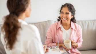 Female clinician working with a female client.